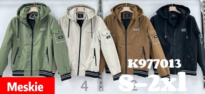 Kurtka męska cienka Roz S-2XL, 1 Kolor Paczka 5 szt 1